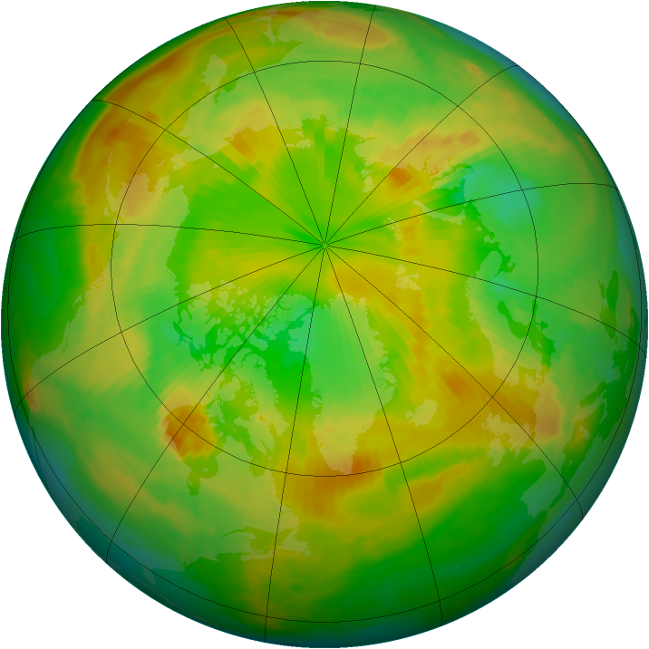 Arctic ozone map for 12 June 1998